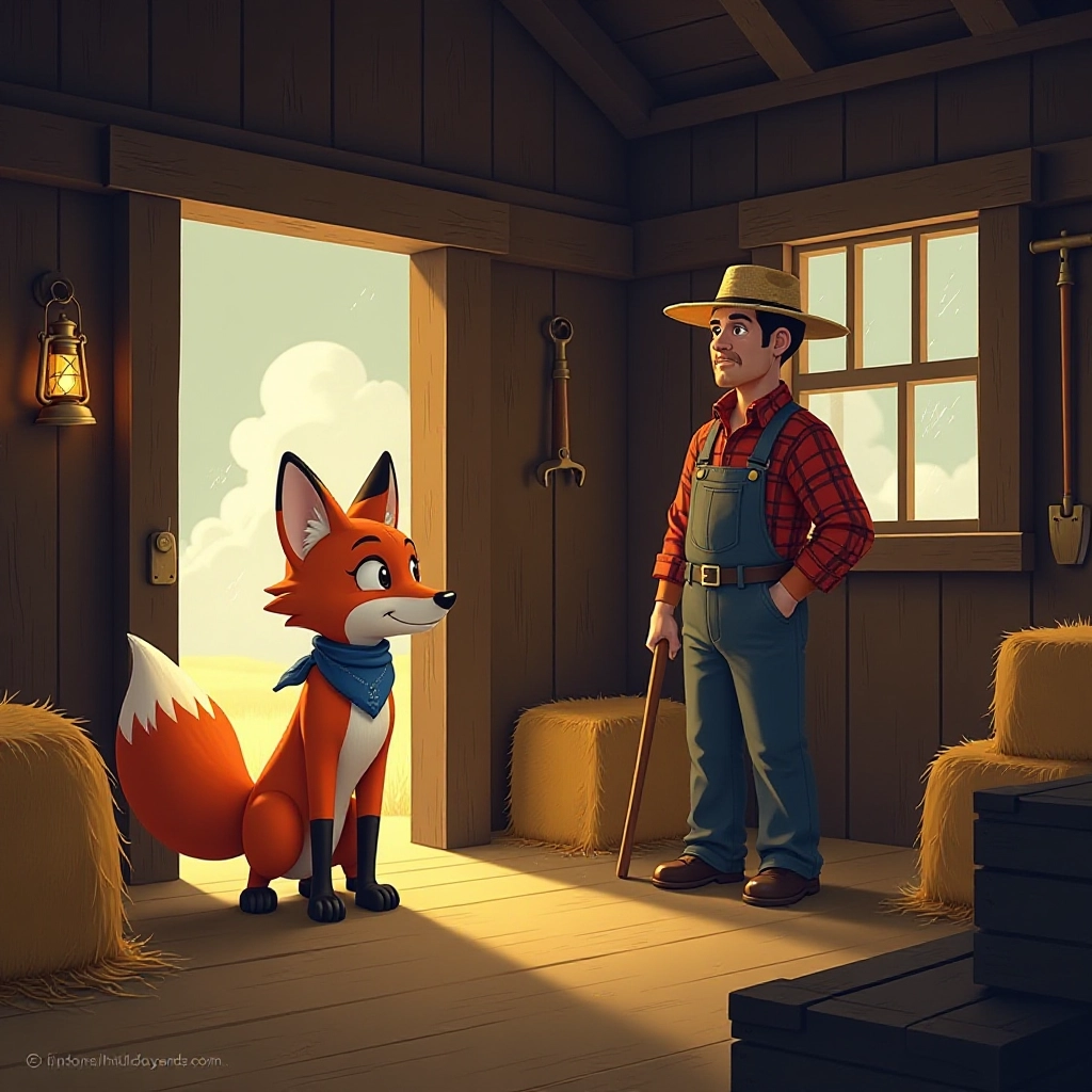 Fox helps protect farm during approaching storm