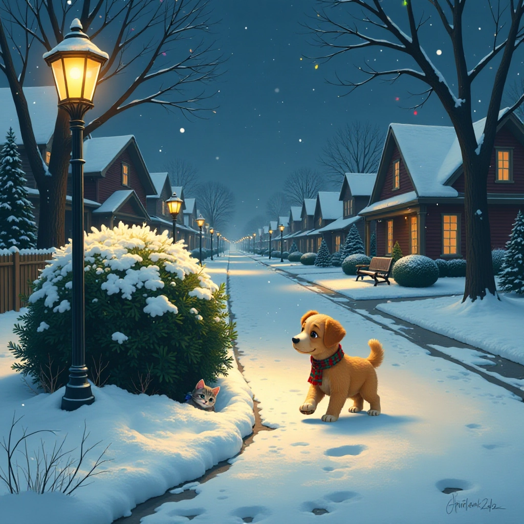 Jingle discovers a lost kitten in the snowy night.