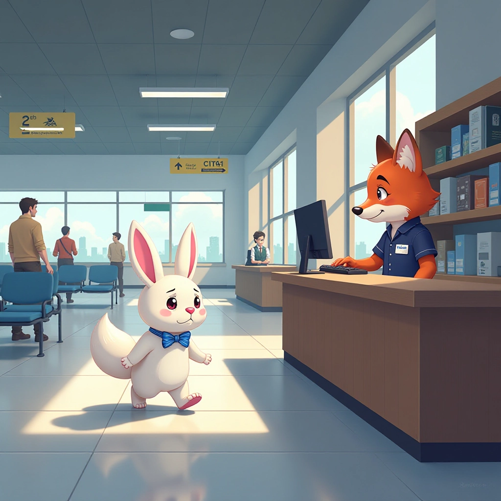 The search for the lost backpack leads Hoppy to the lost and found counter