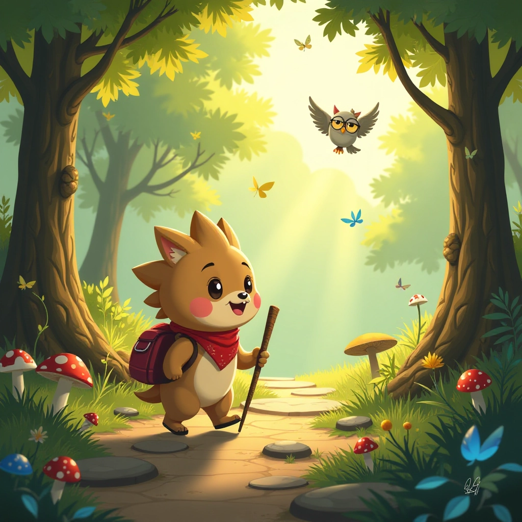 The brave hedgehog embarks on a journey through the forest to catch the sun