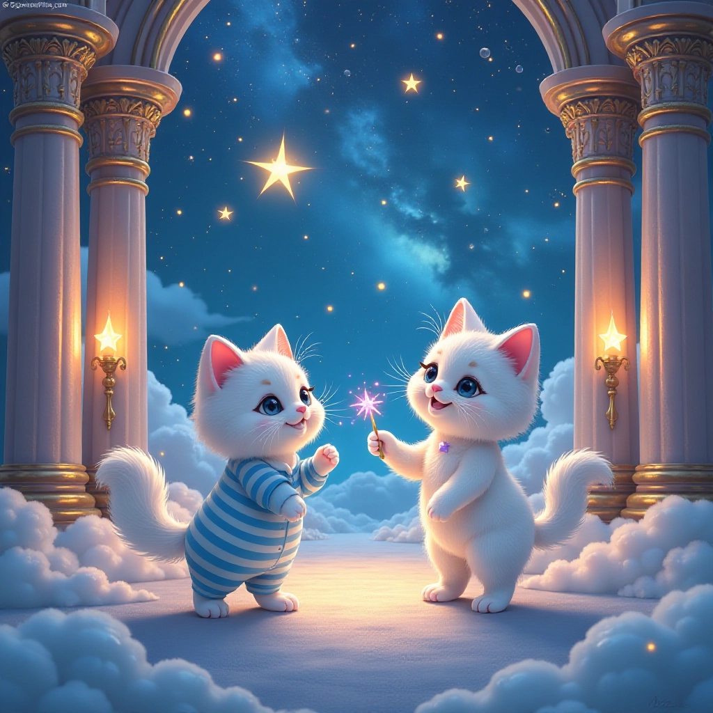 The cats discover the magical dream castle.