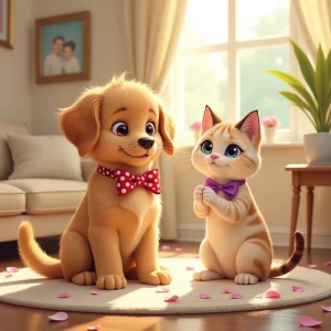 The puppy discovers his own unique style of joyful dancing.