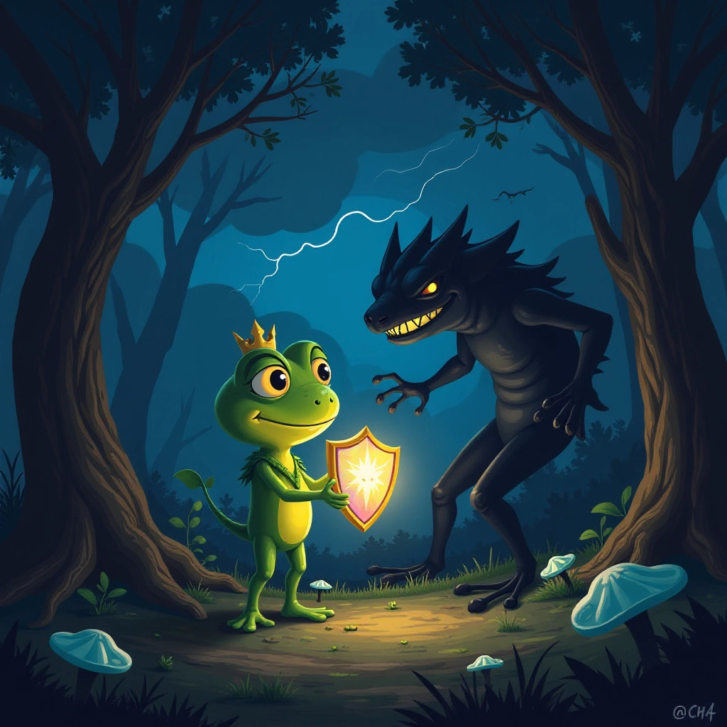 Hoppy faces a shadow monster and proves his bravery