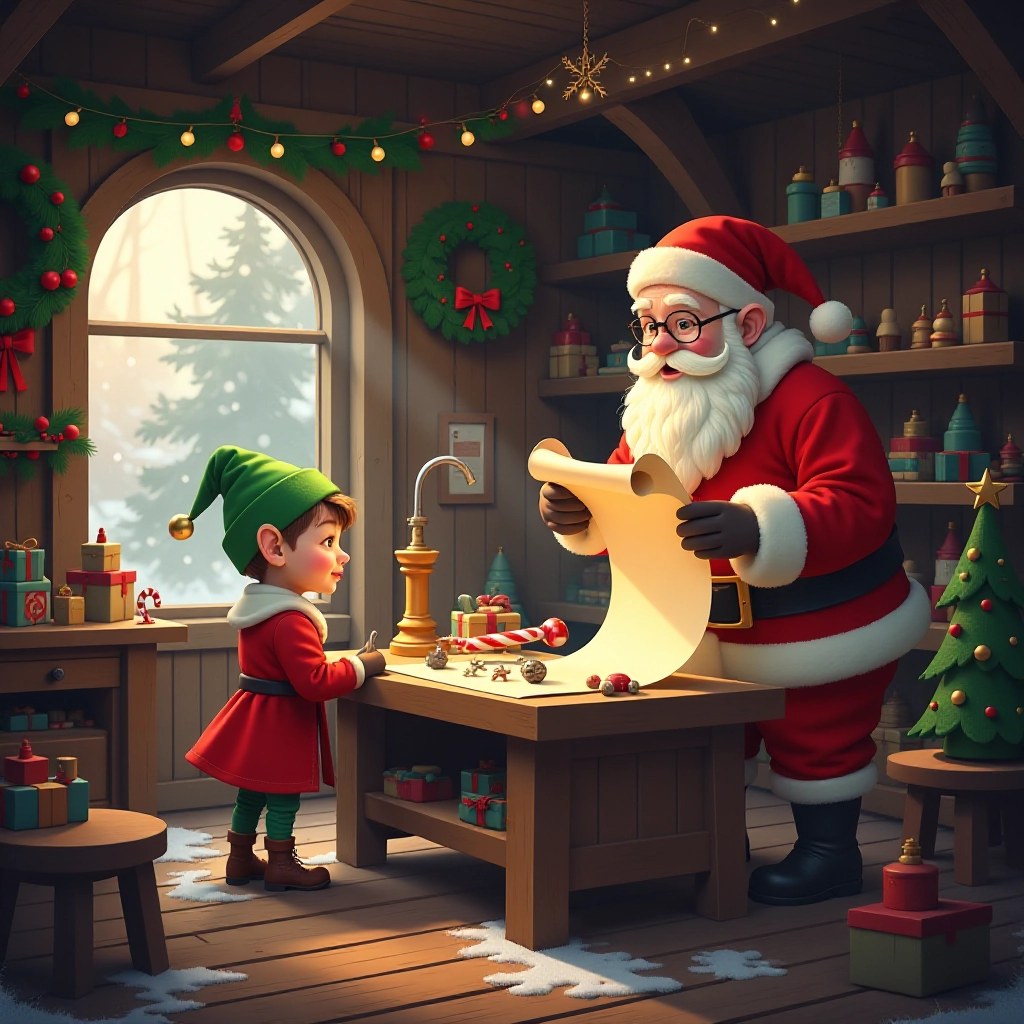 An unexpected problem arises in Santa's workshop on Christmas Eve.