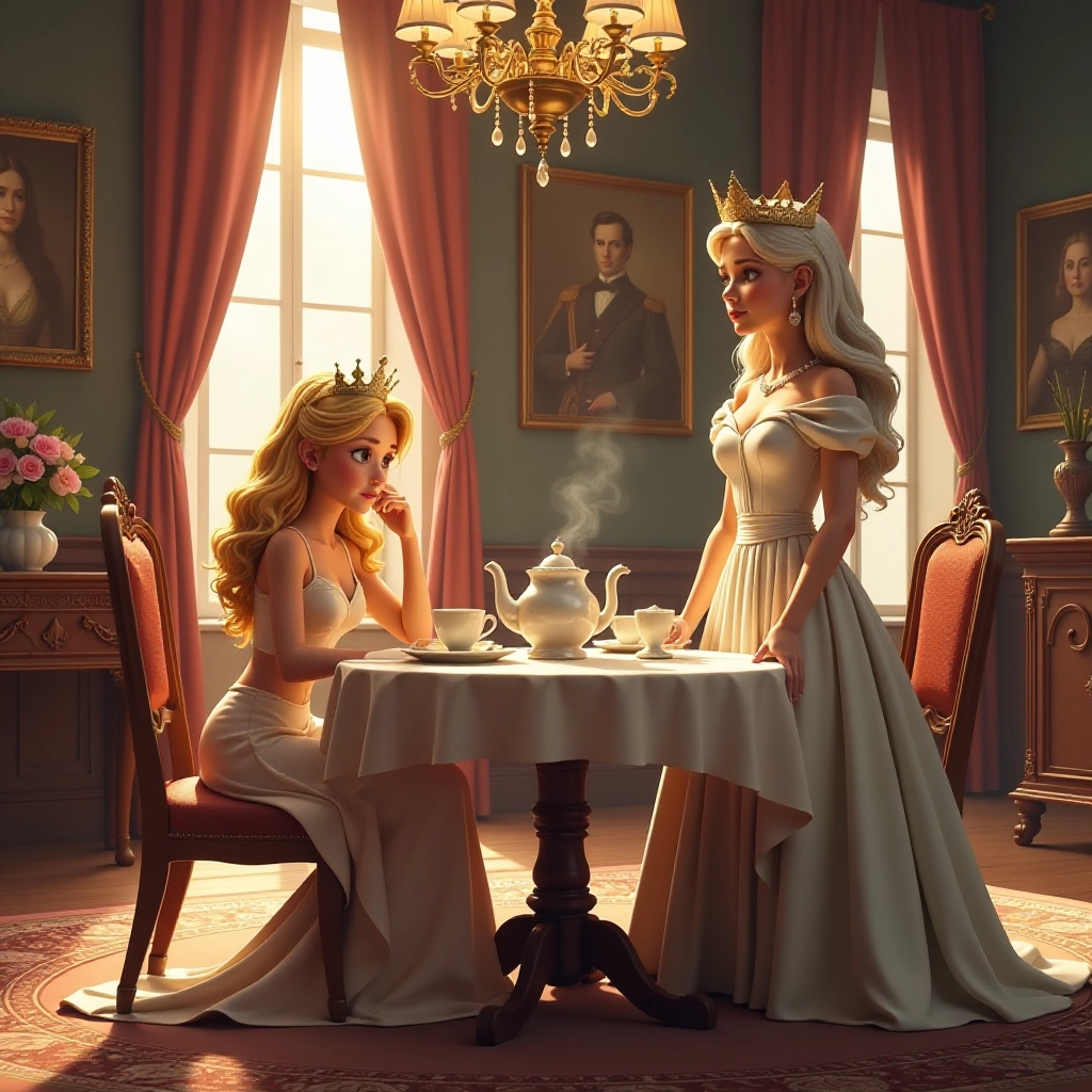 The princess reveals her disturbed night's sleep due to something uncomfortable.