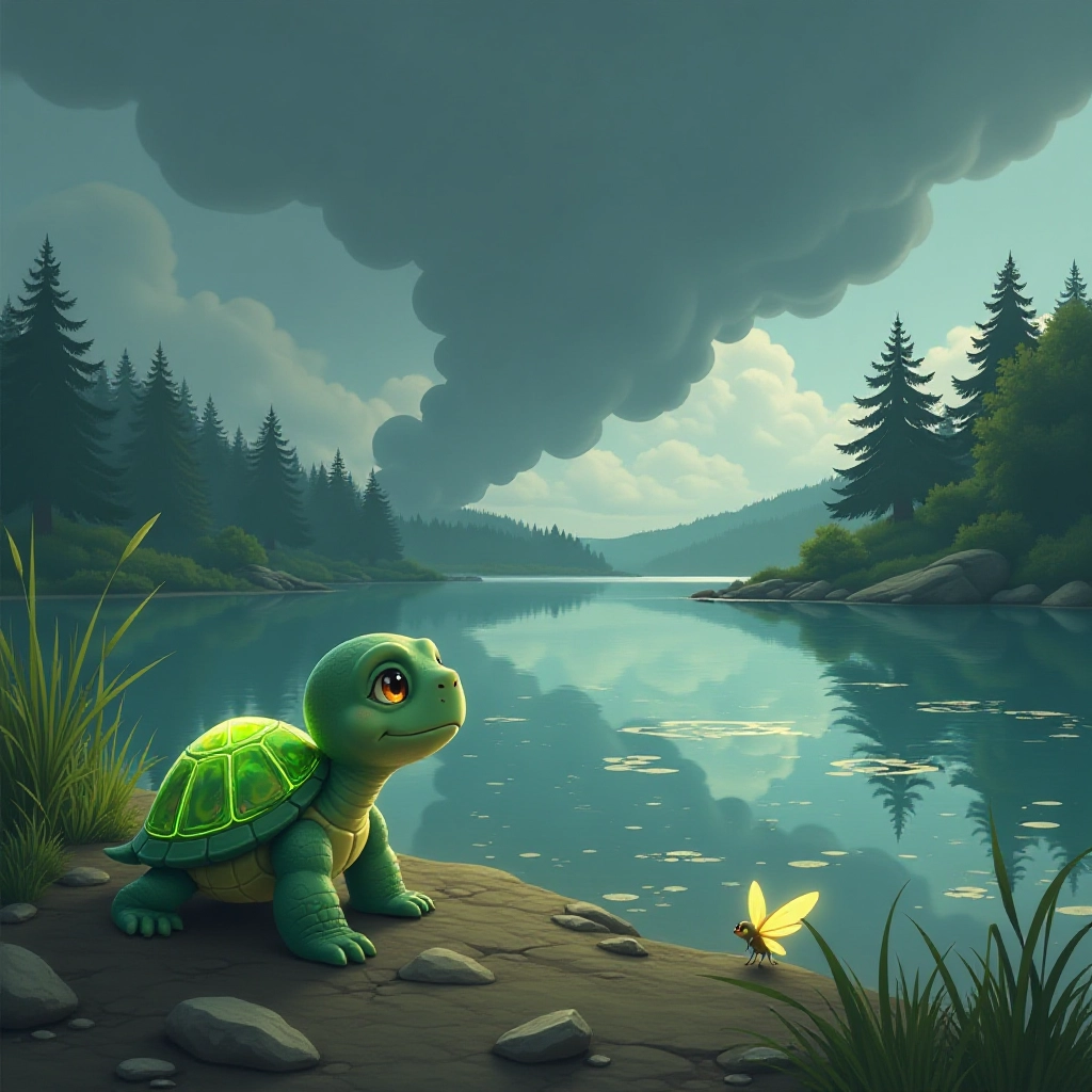 Dark pollution begins to threaten the lake's ecosystem