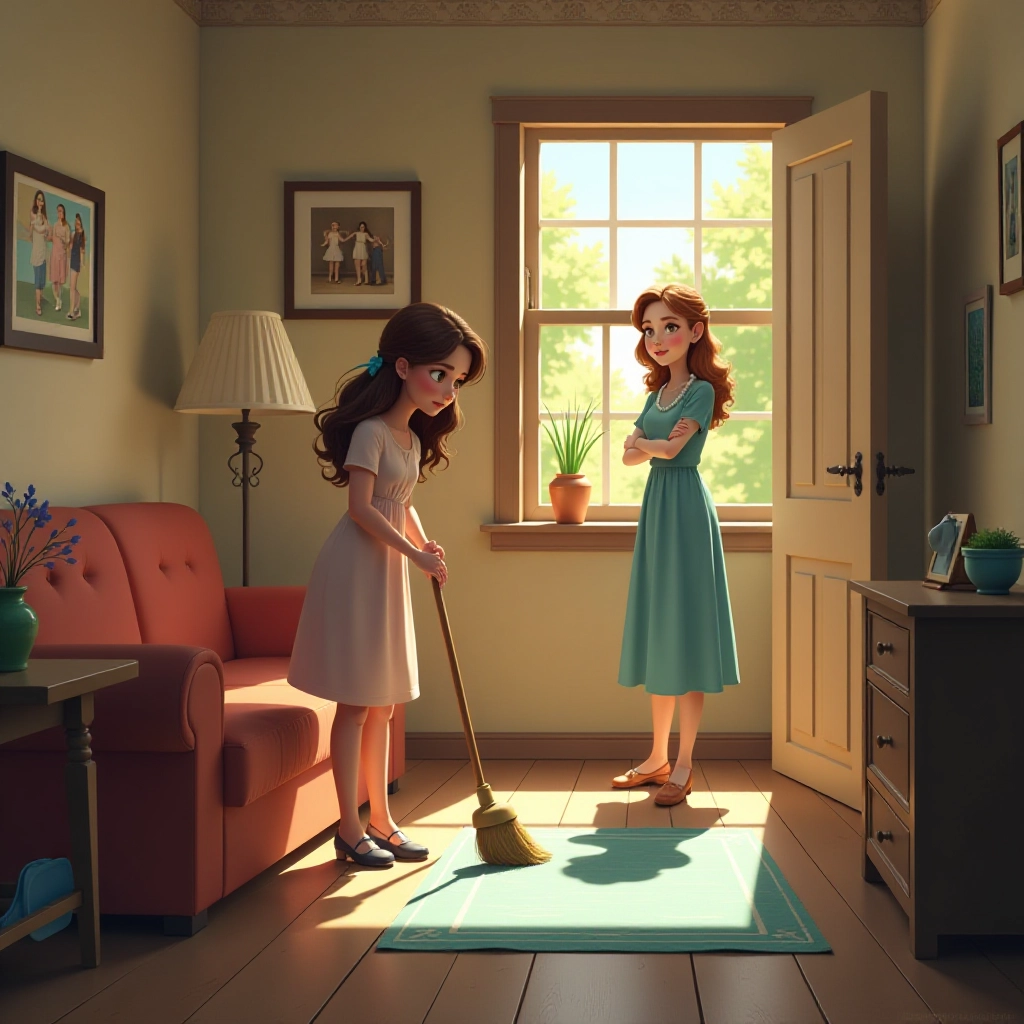 Young Ella works hard at home while dreaming of becoming a dancer
