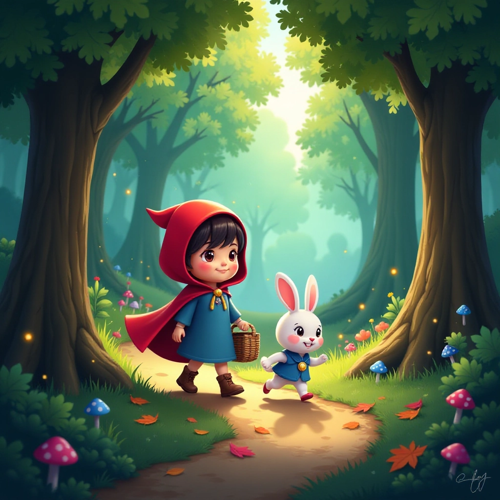 Ruby makes forest friends while following the safe path