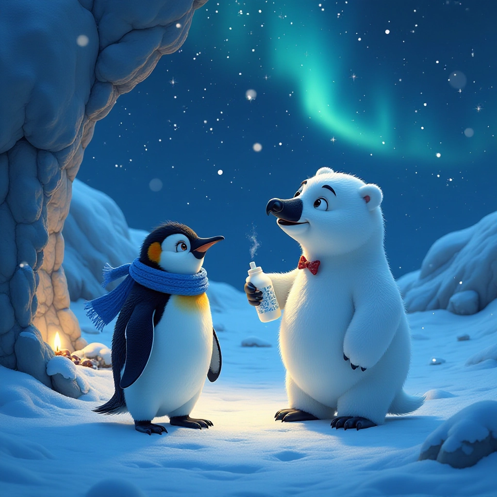 Percy takes a magical nighttime walk with Boris the Polar Bear to learn about stars.
