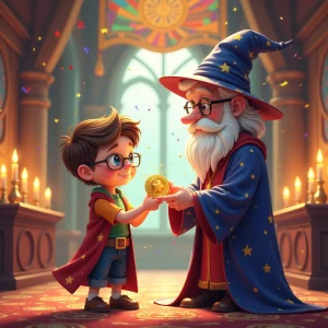 Tommy receives his flying achievement badge in celebration.