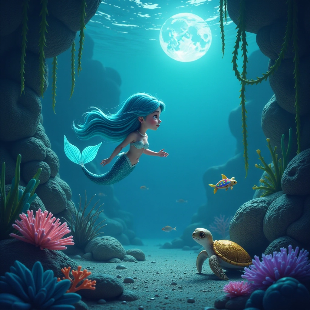 Pearl and Luna explore magical underwater garden in search of adventure.