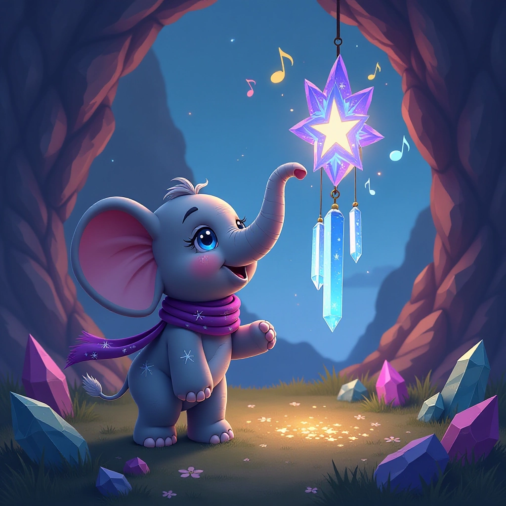Magical wind chime transforms into ethereal spirit guide