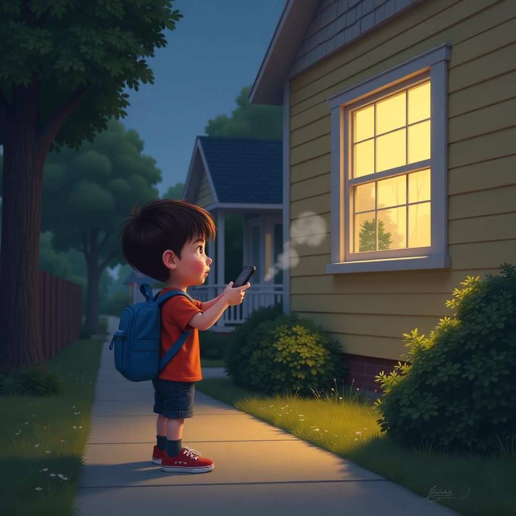 Tommy notices smoke coming from a house and takes immediate action