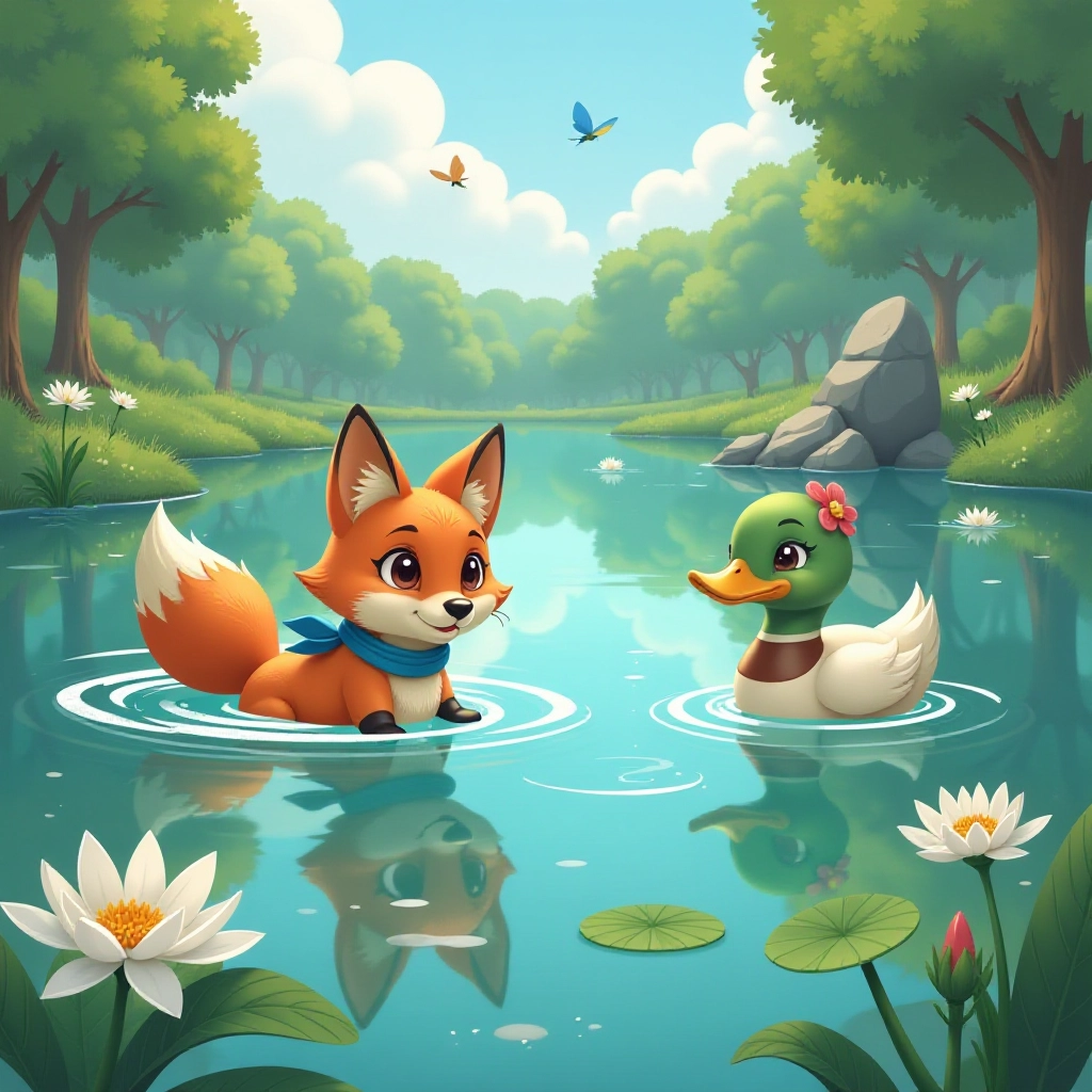 The fox masters swimming with newfound confidence