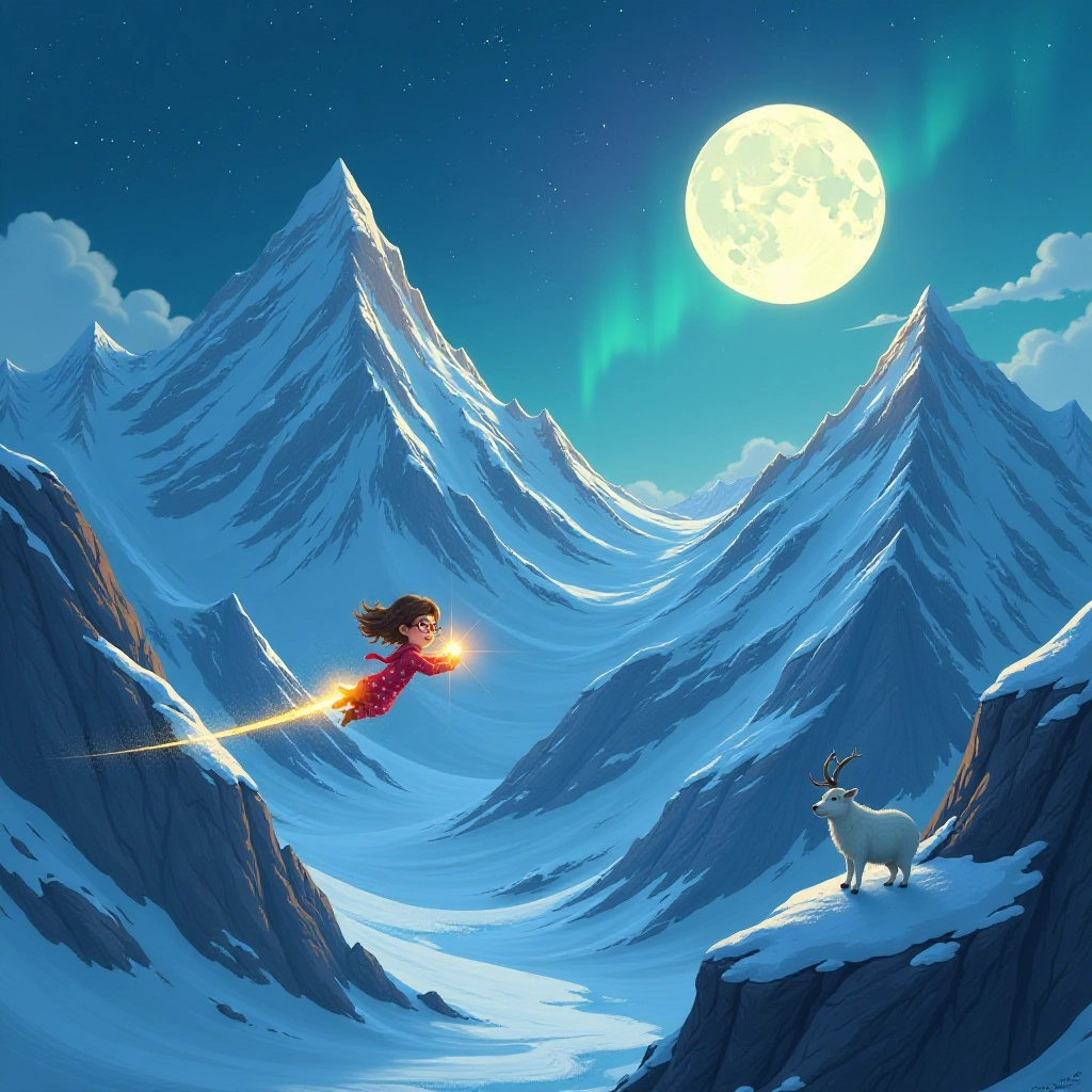 Lucy's adventure continues as she soars through majestic mountains