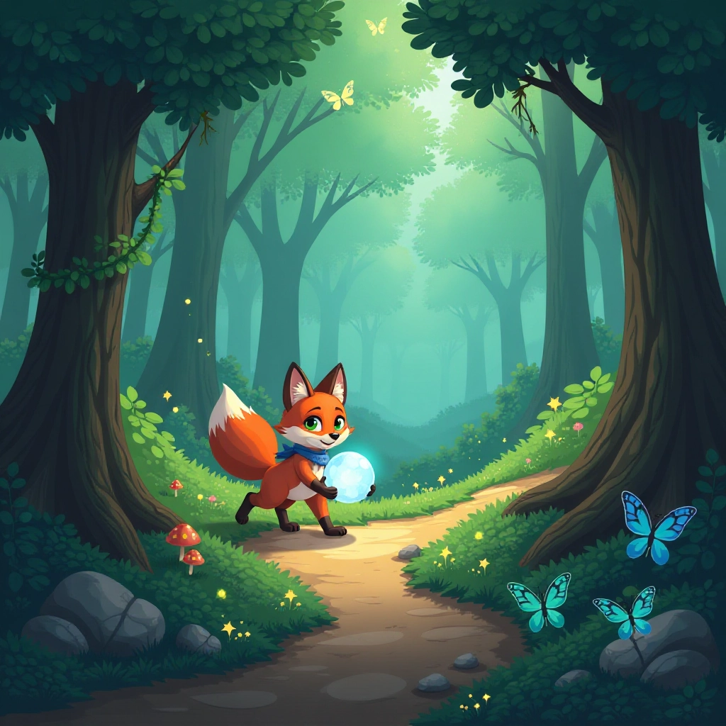 Ruby embarks on a magical journey through the forest with the crystal ball