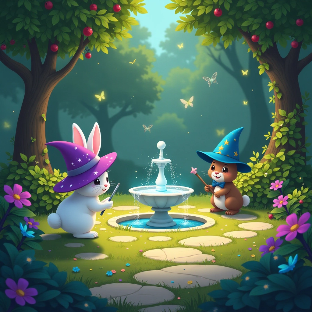 The magical hide and seek game begins in the enchanted garden
