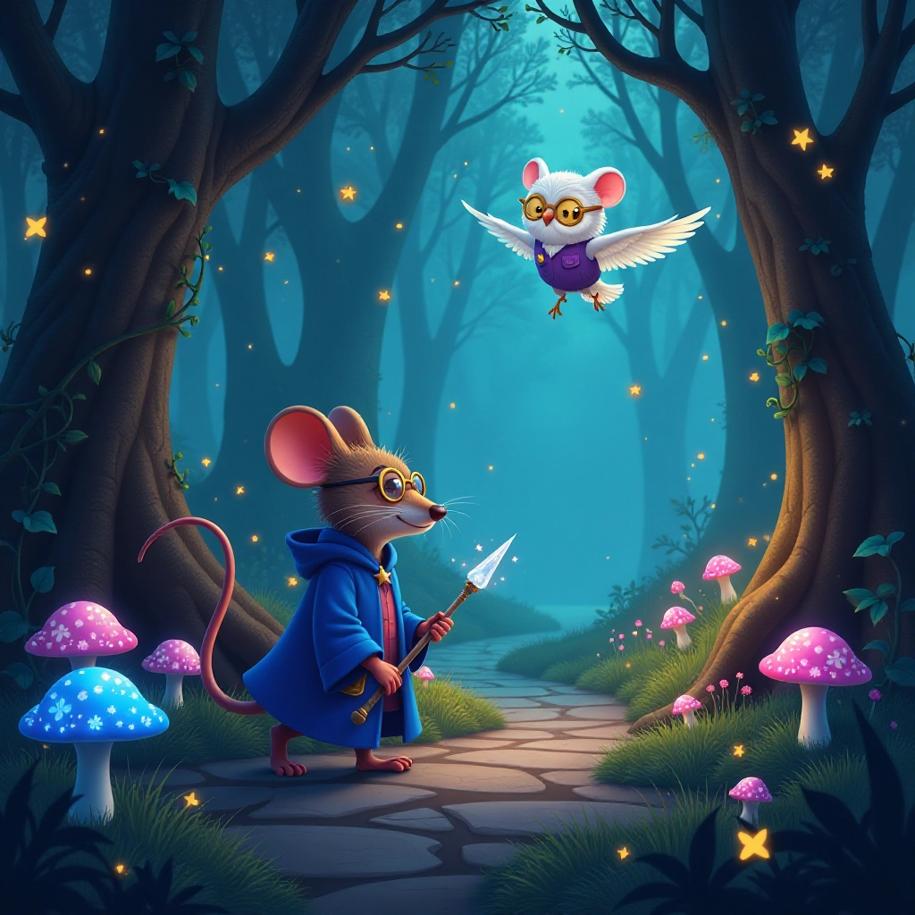 Pip and Luna follow magical clues through an enchanted forest.