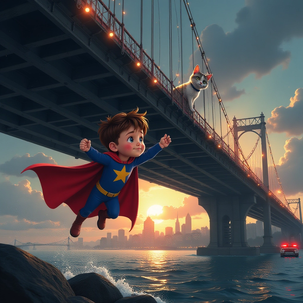 Tommy uses his super strength to prevent bridge collapse