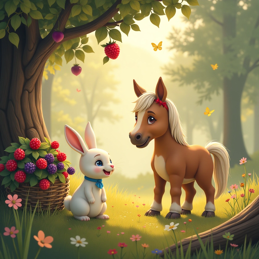 Two friends discover mysterious berries at the forest edge