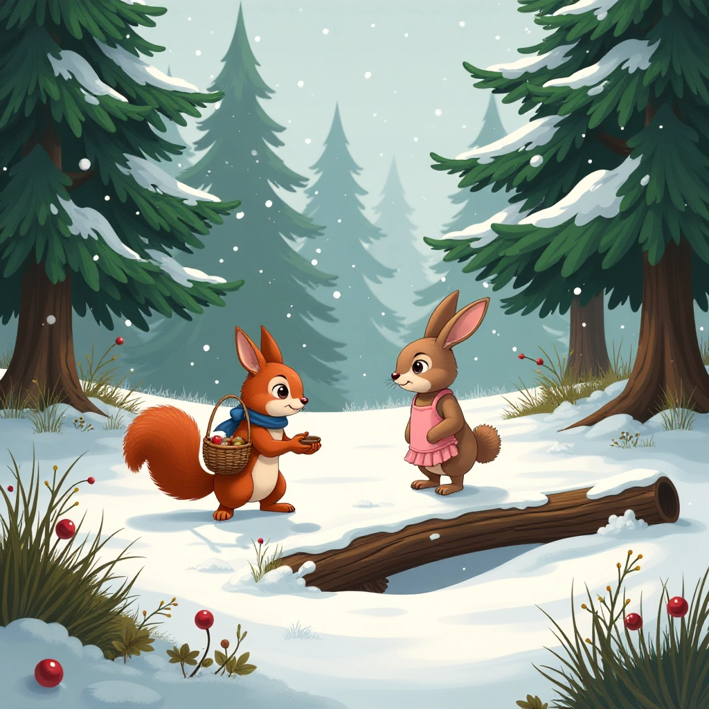 Nutkin discovers his neighbor Mrs. Rabbit in need of help.