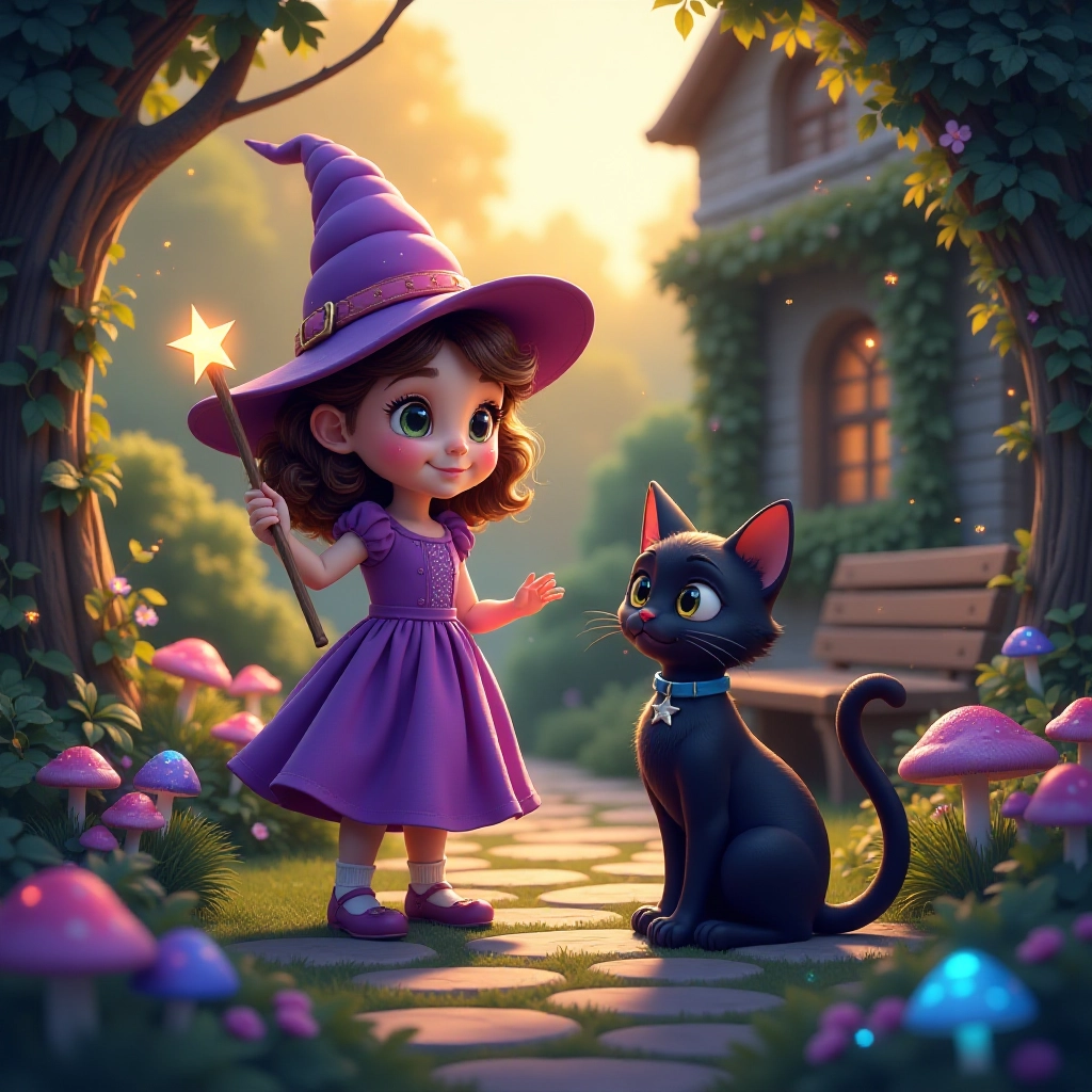 Young witch Luna and her cat Whiskers discover a problem in their magical garden.