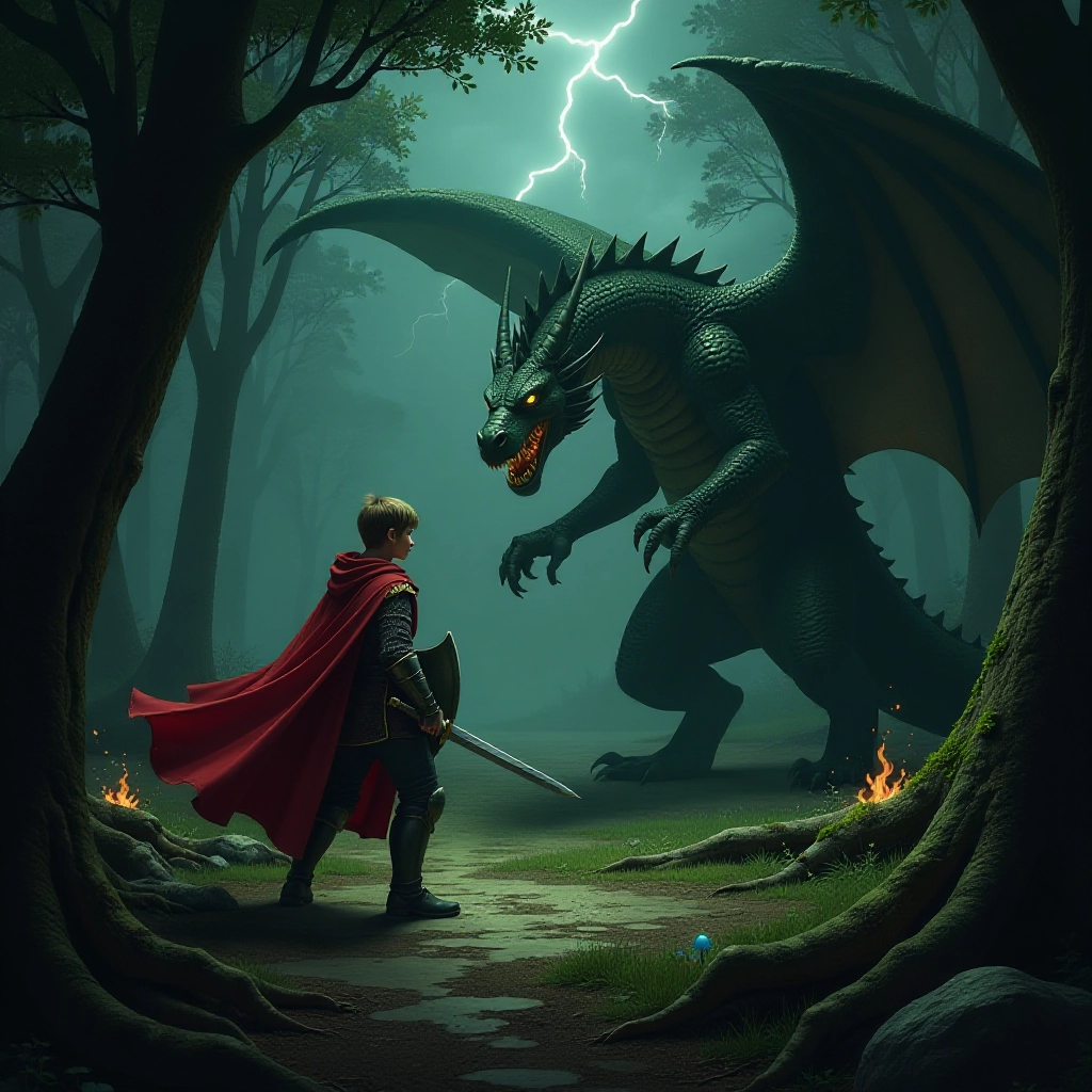 Roland's dramatic confrontation with the forest dragon
