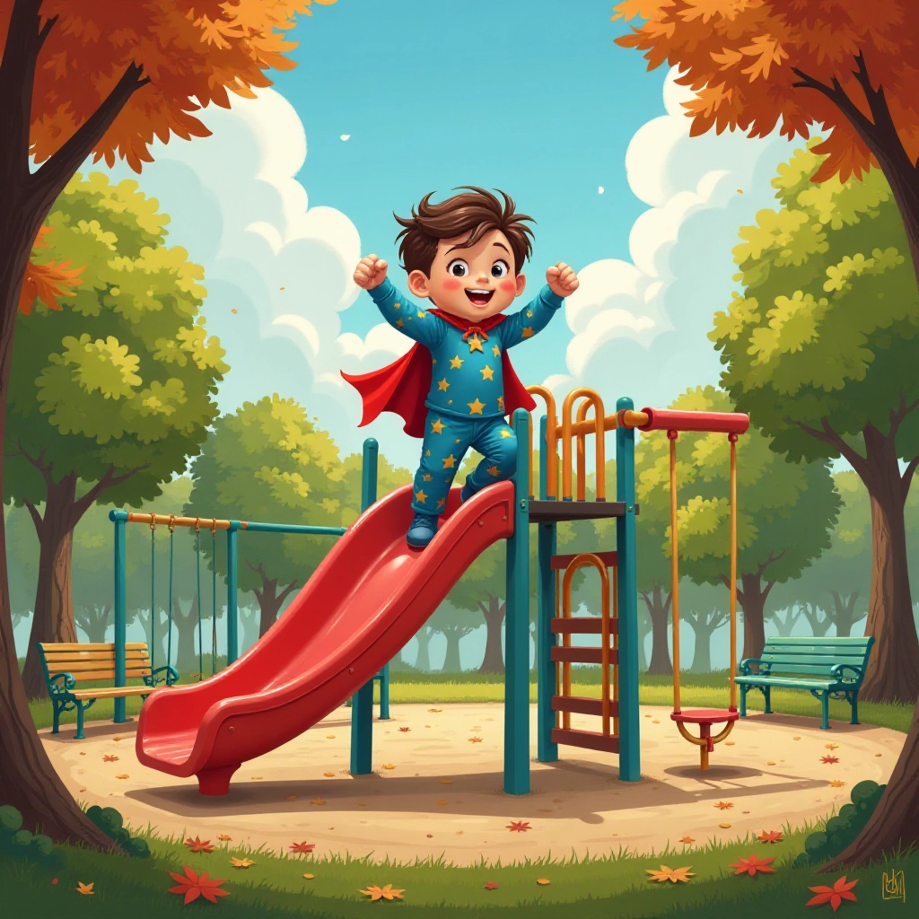 Tommy discovers different kind of flight at playground