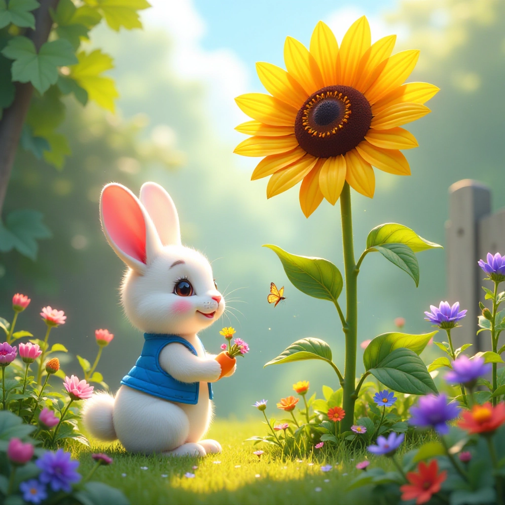 The butterfly begins to heal with the rabbit's special care