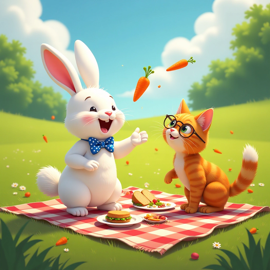 Chaos ensues as Hoppy gets overexcited with the picnic food