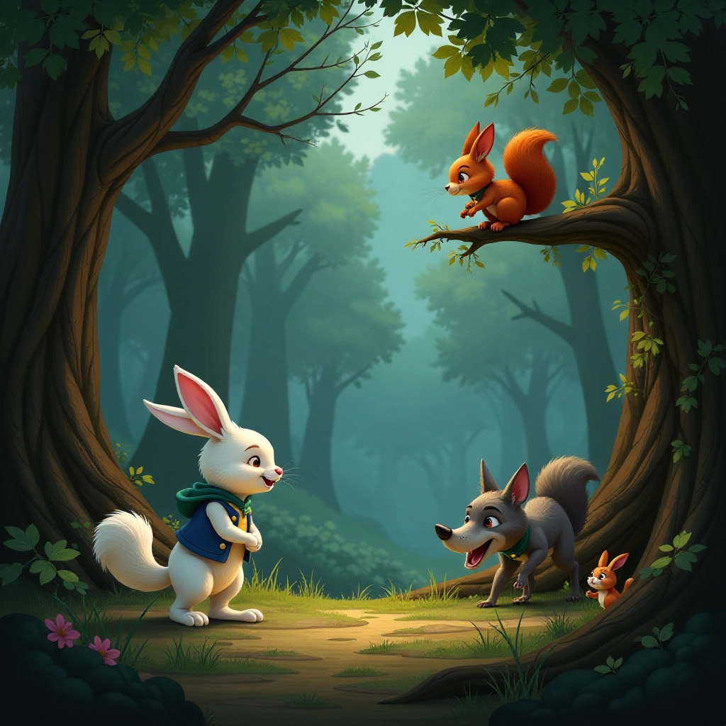 The forest friends unite to stand up to the wolf.