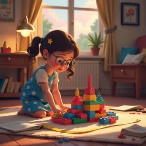 Emily discovers a new approach to building her castle.