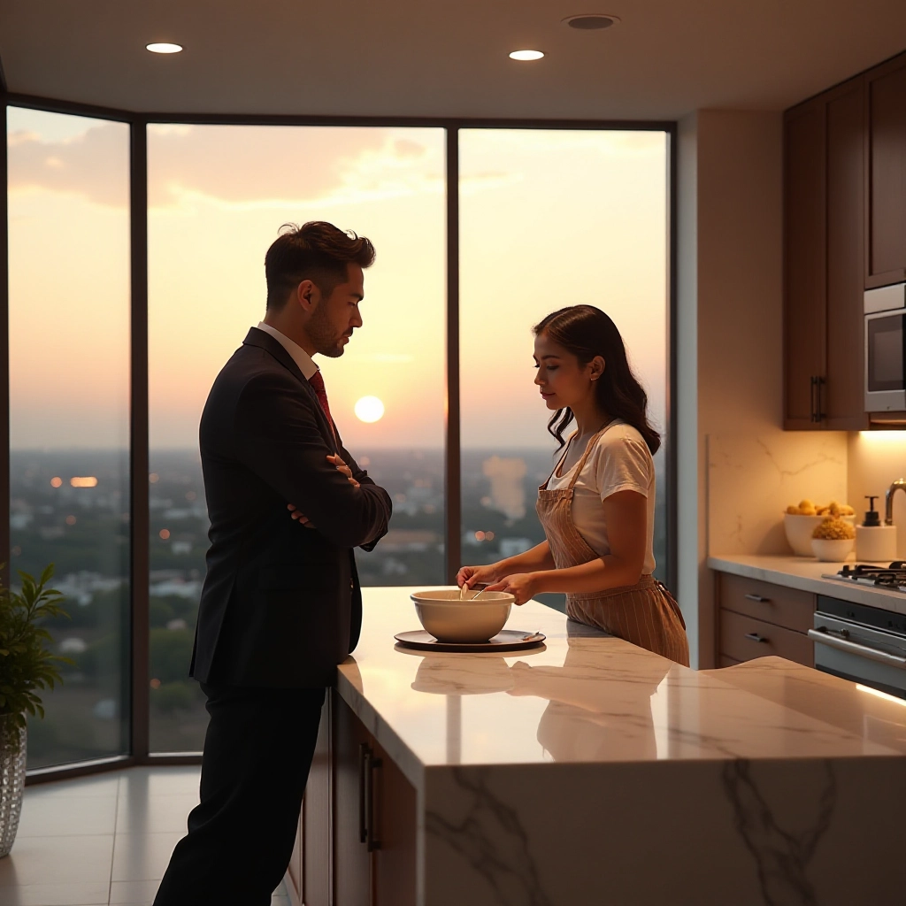 Talented pastry chef challenges billionaire boss in luxury kitchen.