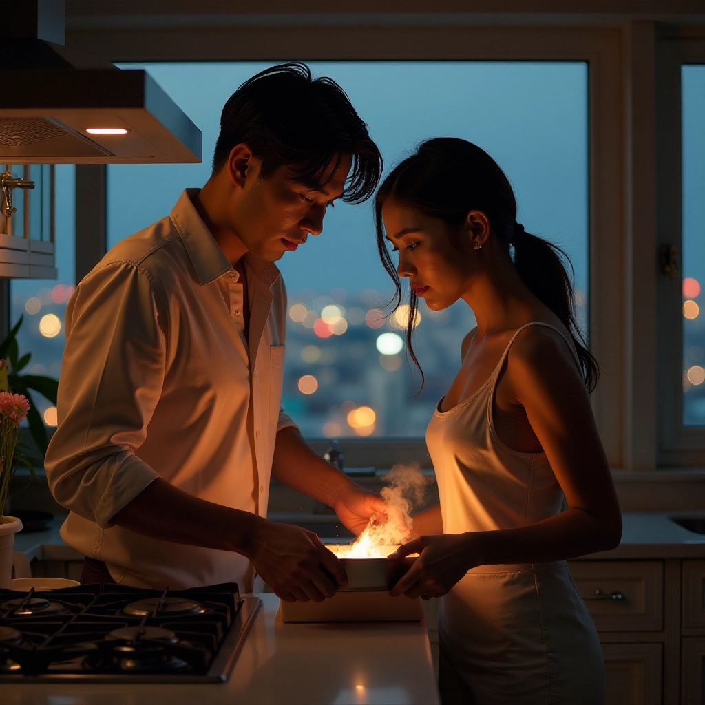 Unexpected intimate moment leads to growing attraction between chef and billionaire.