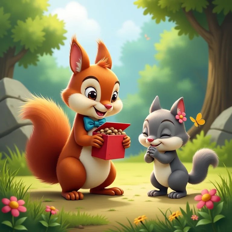 Surprising revelation of acorns in candy box.